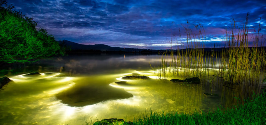 Lightpainting Lake Monster fotografiert am Starnberger See von Bernhard Rauscher